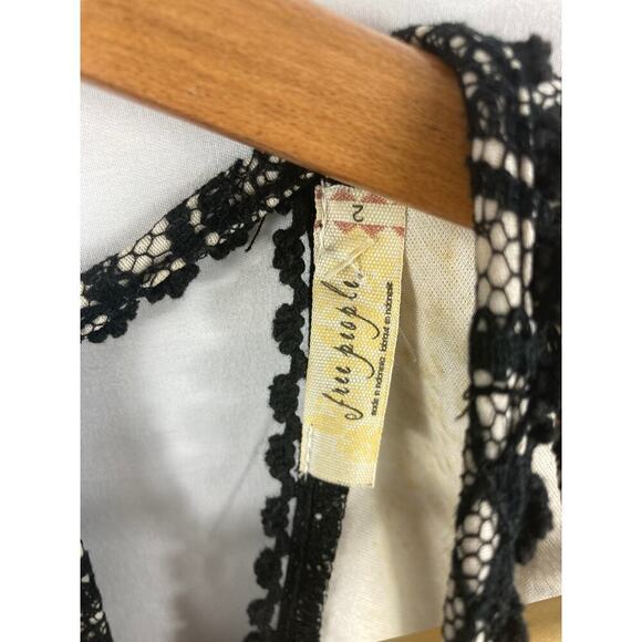 Free People Missed Connections Lace Fit and Flair Mini Dress 2 - Picture 4 of 6